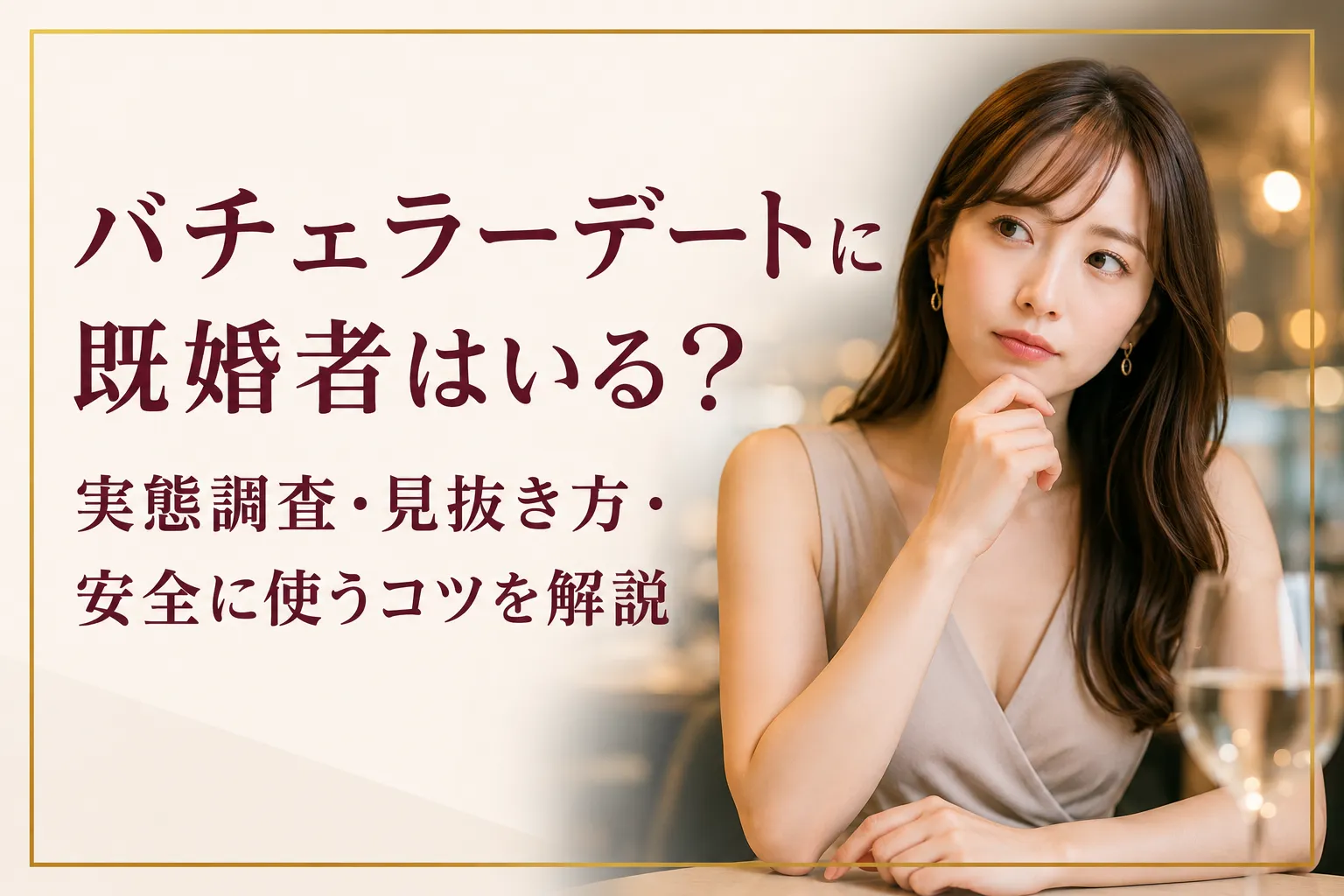 バチェラーデートに既婚者はいる？実態調査・見抜き方・安全に使うコツを解説
