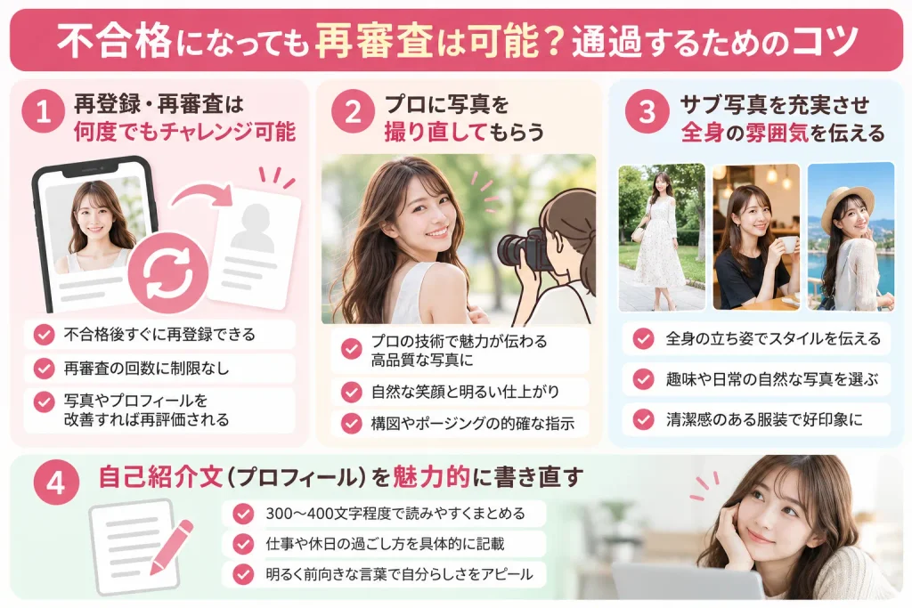 不合格になっても再審査は可能?通過するためのコツ