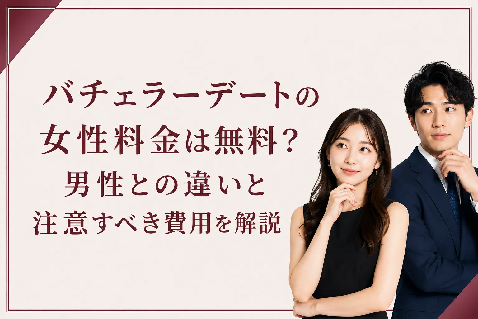 バチェラーデートの女性料金は無料？男性との違いと注意すべき費用を解説