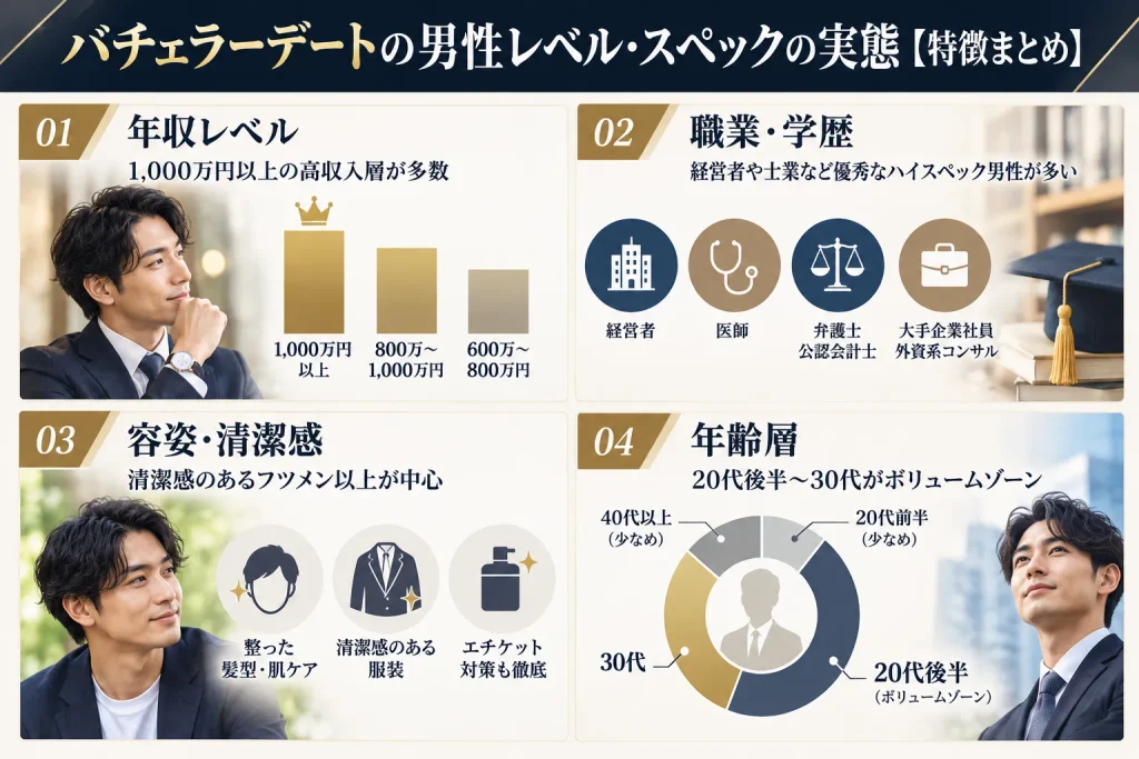 バチェラーデートの男性レベル・スペックの実態【特徴まとめ】