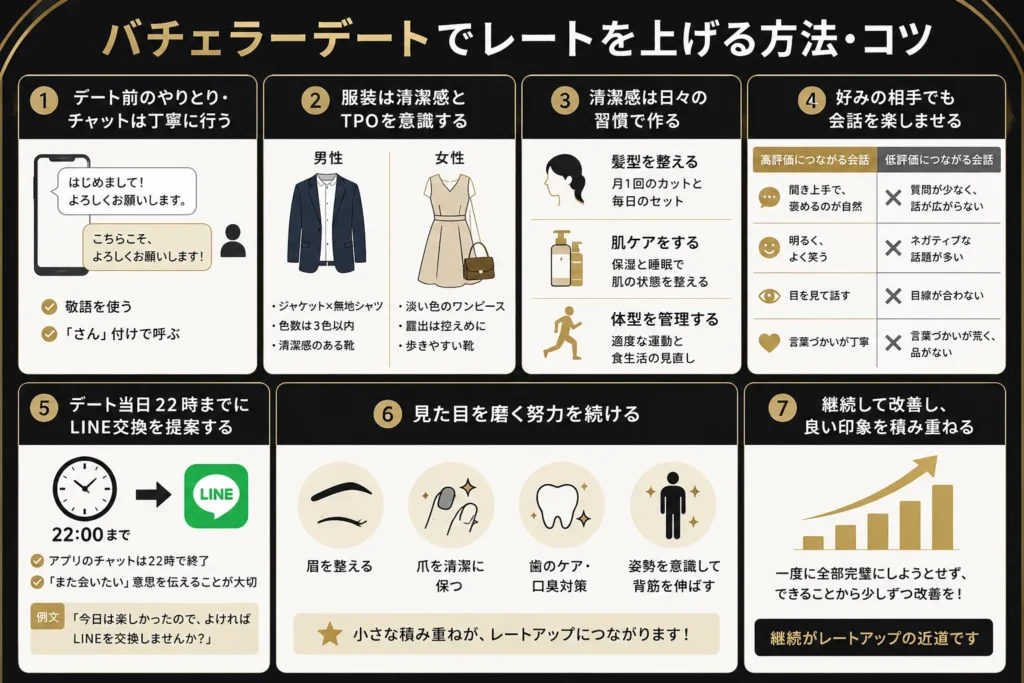 バチェラーデートでレートを上げる方法・コツ