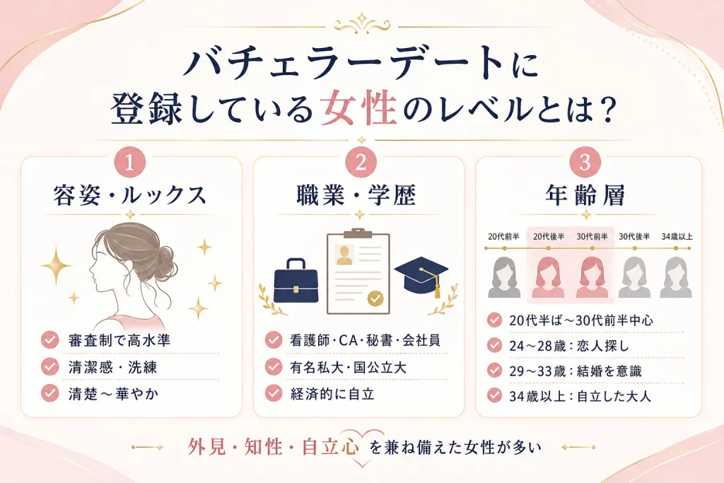 バチェラーデートに登録している女性のレベルとは？