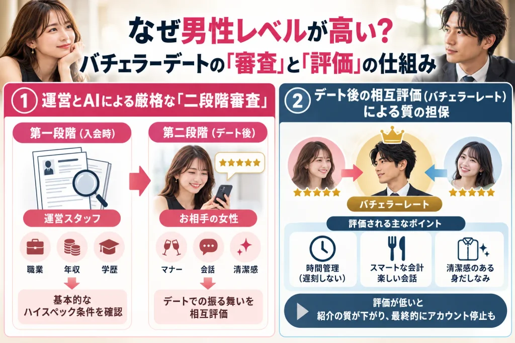 なぜ男性レベルが高い?バチェラーデートの「審査」と「評価」の仕組み