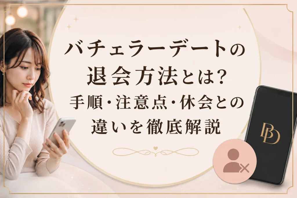 バチェラーデートの退会方法とは？手順・注意点・休会との違いを解説