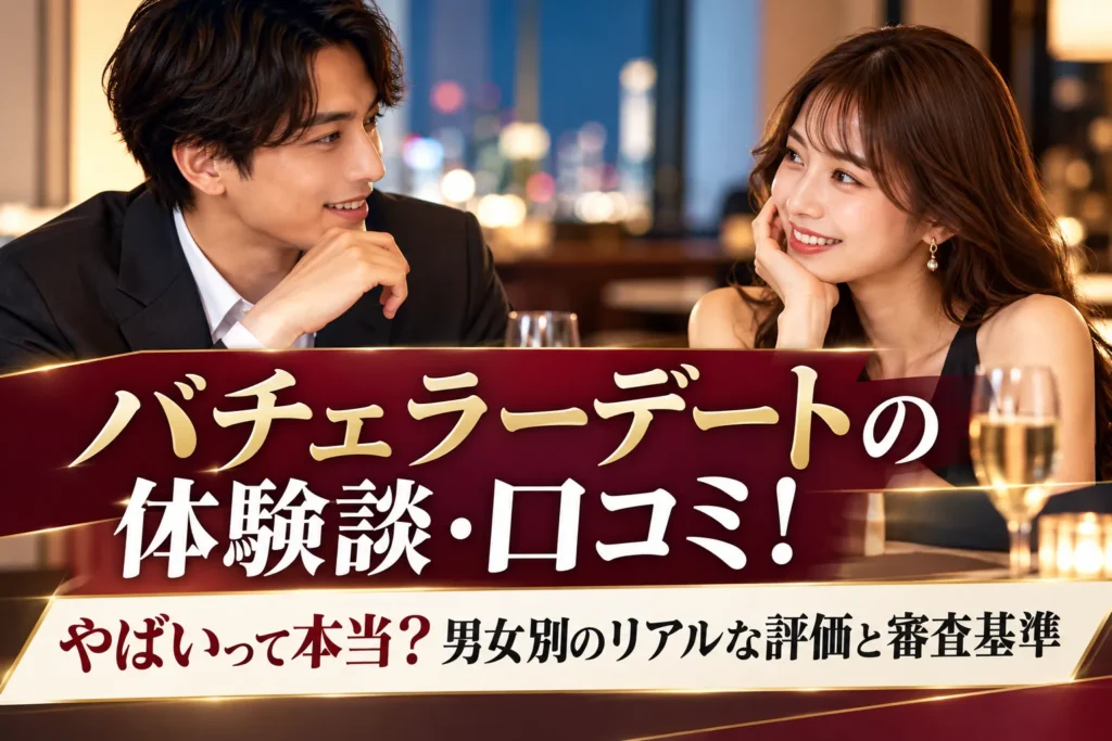 バチェラーデートの体験談・口コミ！やばいって本当？男女別のリアルな評価と審査基準